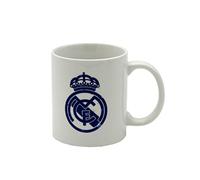 CYP BRAND Real Madrid - Tasse à Déjeuner en Céramique, 300 ml, Blanc avec Bouclier Bleu, Produit Officiel