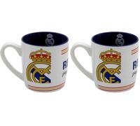 CYP BRAND- Real Madrid, tasse, tasse en céramique, ustensiles de cuisine, petit-déjeuner, tasses originales, couleur blanche, produit officiel (Lot de 2)