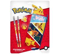 CYP BRANDS Blister Papeterie Pokémon - Porte-tout triple, 2 crayons, gomme et taille-crayon - 23x2x31 cm
