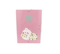 CyP Brands - Molang, Chemise à rabats avec élastiques, Fournitures scolaires, Motif fleuri, Rose, Produit officiel