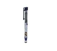 CYP BRANDS Real Madrid Stylo roller avec encre liquide avec couvercle blanc et bleu, produit officiel