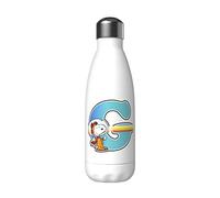 CYP BRANDS Snoopy Bouteille d'eau en acier inoxydable avec fermeture hermétique Lettre G multicolore Blanc 550 ml