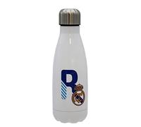 CYP Real Madrid Bouteille d'eau en acier inoxydable avec fermeture hermétique Motif lettre R en bleu 550 ml Blanc Produit officiel Brands