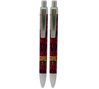 CYPBRANDS FC Barcelona Stylo à bille pour jeunes en métal, rouge, motif bouclier FC Barcelone, produit officiel (CyP Brands), BP-22-BC (Lot de 2)