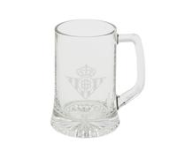 CYPBRANDS Real Betis Balompié Chope à bière en verre Transparent 280 ml Produit officiel