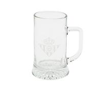 CYPBRANDS Real Betis Balompié Chope à bière en verre Transparent Capacité 500 ml Produit officiel