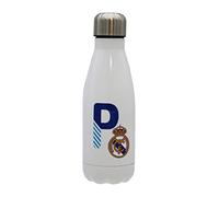 CYPBRANDS Real Madrid Bouteille d'eau en acier inoxydable avec fermeture hermétique avec lettre P en bleu 550 ml Blanc