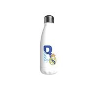 CYPBRANDS Real Madrid Bouteille d'eau en acier inoxydable, fermeture hermétique, lettre B bleue, 550 ml, Blanc