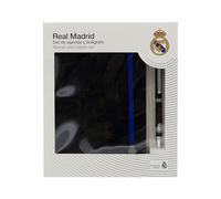 CYPBRANDS Real Madrid Ensemble agenda et stylo, papeterie, coffret cadeau, couleur noire, produit officiel