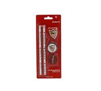 CYPBRANDS Sevilla Set de papeterie, écriture, crayons, gommes, taille-crayon, couleur rouge, produit officiel