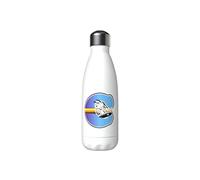 CYPBRANDS Snoopy Bouteille d'eau en acier inoxydable avec fermeture hermétique Lettre C multicolore 550 ml Blanc
