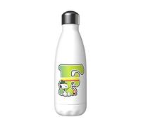 CYPBRANDS Snoopy Bouteille d'eau en acier inoxydable avec fermeture hermétique Lettre F multicolore 550 ml Blanc