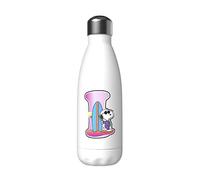 CYPBRANDS Snoopy Bouteille d'eau en acier inoxydable avec fermeture hermétique Lettre I multicolore 550 ml Blanc