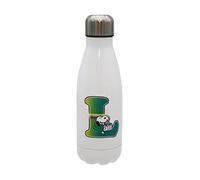 CYPBRANDS Snoopy Bouteille d'eau en acier inoxydable avec fermeture hermétique Lettre L multicolore 550 ml Blanc