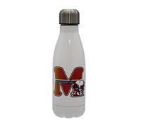 CYPBRANDS Snoopy Bouteille d'eau en acier inoxydable avec fermeture hermétique Lettre M multicolore Blanc 550 ml