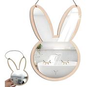 Cyrank Autocollant Miroir Acrylique, Miroir Décoratif en Forme de Lapin/Nuage Autocollants Muraux Miroir Acrylique Miroir Amovible Autocollant Mural Décoration Murale pour la Maison(Rabbit)