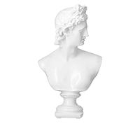 Cyrank Décor de Statue de David, Statue Grecque de David tête Buste Statue Sculptures en résine décoration de la Maison Figurine pour étagère décor de Table Basse(Blanc)