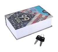 Cyrank Diversion Book Coffre-Fort Secret 2 clés Petit Coffre-Fort caché Boîte de sécurité Portable Dictionnaire Coffre-Fort pour Argent, Bijoux, Passeport et Autres Objets de Valeur(American Dream)