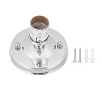 Cyrank Douille de plafonnier E26 E27, Base de Support de lumière Murale Vintage Fer Pendentif Industriel Support de Base d'ampoule Ensemble décoratif Pendentif Ampoule Douille de Lampe(Argent)