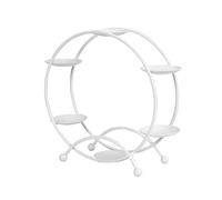 Cyrank Grande roue présentoir, grande roue support à cupcakes plateau de service à dessert cadre en fil métallique avec 6 tasses présentoir à gâteaux plateau de service à dessert pour(blanche)