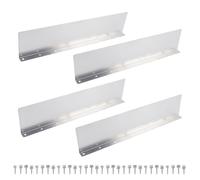 Cyrank Lot De 4 Gouttières Droites en Aluminium pour Gouttières, Mini Gouttières pour Abris, Bande De Toit pour Gouttière, Gouttière pour Abri De Jardin Carport Terrasse