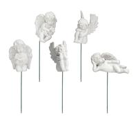 Cyrank Mini Cupidon Statue 5pcs, Figurine Ange, Statue d'ange, Statuette d'ange en résine, Mini Résine Ange Sculpture Mignon Miniature Ange Jardin Enjeux Affichage Ornement Bureau Figurines Décor