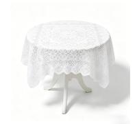 Cyrank Nappe en Dentelle Blanche, Nappe Carrée en Dentelle Vintage, Nappe en Dentelle Florale, Nappe De Fête pour Banquet, Mariage, événement, Décoration(90x90cm)
