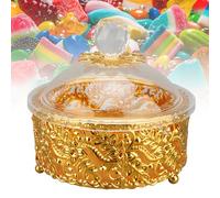 Cyrank Pot décoratif avec couvercle, pot de bonbons rétro, boîte de rangement de bonbons de style européen, boîte à bibelots en acrylique, mini récipient de stockage de biscuits pour (Forme ronde)