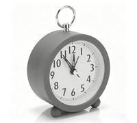 Cyrank Réveil Rond, Réveil Analogique, Silencieux, sans Tic-tac, Petite Horloge Moderne, Fonctionne à Piles, pour Chambre à Coucher, Chevet Et Bureau(Gris)