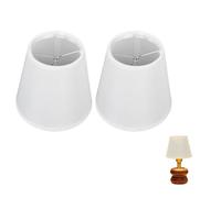 Cyrank Set de 2 abat-jour clip pour chandelier en cristal, abat-jour clip sur ampoule E14, blanc, 9.2x14.2x13cm