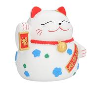 Cyrank Tirelire Chat Porte-Bonheur Mignon, Chaton Tirelire Chat Tirelire Tirelire pour Filles Blanc Feng Shui Maneki Neko Pot de Monnaie
