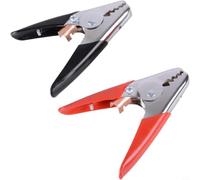 CYRENT Lot de 2 paires de pinces crocodiles 600 A Rouge/noir