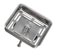 CYRENT Passoire carrée en acier inoxydable pour évier de cuisine - 79 mm - Anti-rouille - Avec joint en caoutchouc - Bouchon de vidange propre pour plomberie