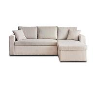 Best mobilier – Canapé d'angle réversible Cyrus 4 places convertible avec coffre velours côtelé
