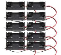CYTGOUPER Lot de 10 Supports de Piles 2X AAA, Compartiment à Piles en Plastique avec câble métallique pour appareils électroniques, Support de Piles pour Jouets électroni (2 Volets)