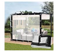 CYTZS Rideau pour Terrasse Extérieure Bâche Transparente en PVC avec Œillets Panneaux Latéraux Imperméables pour Balcons, Toits, Pergolas, Personnalisable(2.5x2.5m/8.2x8.2ft)