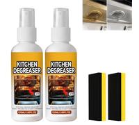 CYUNGLU Dégraissant Cuisine Spray 2 x 120 ml, avec 2 Éponges | Nettoyant Barbecue et Plaque de Cuisson, pour Four, Gril, Hotte et Surfaces de Cuisine