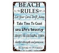 CZMDKEXM Beach House Relaxation Sign Vintage Tin Plaque Coastal Life Quote Retro Metal Wall-Art for Bathroom Wall or Sunroom 8 X 12 inch