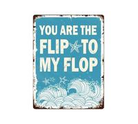 CZMDKEXM Funny Flip Flop Sign Vintage Tin You Are The To My Metal Decor for Couples Beach House Bar Gift 8 X 12 inch
