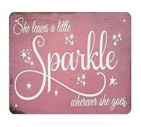 CZMDKEXM Gift for Her Metal Tin Sign She Leaves a Little Sparkle Wherever She Goes Inspirational Quote Rustic Wall Decor Birthday 8 X 12 inch