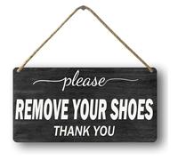 CZMDKEXM Retro Aluminum Entryway Sign Vintage Look Shoes Off House Rule Polished Finish For Front Door Interior Wall Decor 8 X 12 in