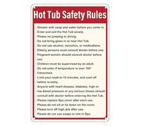 CZMDKEXM Tub Rules Retro Metal Sign Funny Warning Vintage Tin Wall-Art for Backyard Patio Pool House Decor 8 X 12 inch