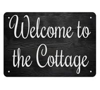 CZMDKEXM Welcome to the Cottage Metal Sign Vintage Rustic Tin Wall-Art for Porch Decor Lake House Cabin Farmhouse Entryway 8 X 12 in