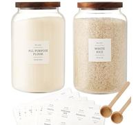 CZSZYGHBAO Lot de 2 grands bocaux en verre avec couvercle hermétique, pour thé, épices, céréales, œuf, farine, café et plus encore (4 000 ml)