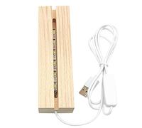 D ' affichage de lumières LED, matériau en bois de hêtre, veilleuse rectangulaire pour verre de 3D, base de lampe à lumière chaude de noël, base de nuit pour vitrail, LED pour remplacement