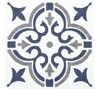 d-c-fix 6x dalle PVC adhesive murale Jamila bleu 15x15 cm - stickers carrelage pour crédence cuisine, salle de bain - décoratif autocollant carreaux muraux