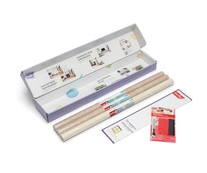 d-c-fix Kit adhésif pour meubles - Kit créatif pour étagères Ikea Kallax - 2 x Santana Oak chaux et 1 x sable satiné uni (67,5 cm x 2 m)