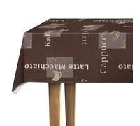 d-c-fix nappe toile cirée rectangulaire Cappuccino chocolat 150 cm rund - nappe imperméable et anti tache style vintage pour table de cuisine, salle à manger ou jardin - contact alimentaire