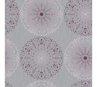 d-c-fix Nappe Toile cirée rectangulaire Charlene Gris 150 cm Ronde | nappe imperméable et anti tache style vintage pour table de cuisine, salle à manger ou jardin - contact alimentaire