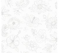 d-c-fix nappe toile cirée rectangulaire Palmas Gris 150 cm ronde | nappe imperméable et anti tache style vintage pour table de cuisine, salle à manger ou jardin - contact alimentaire